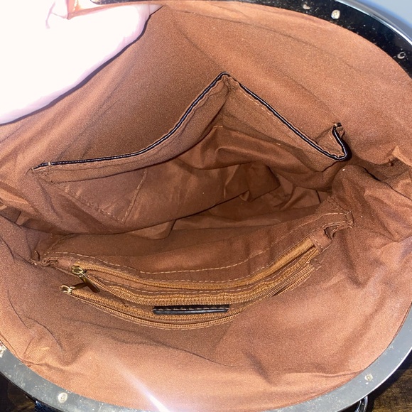 Black Woven Leather Fleur De Luv Purse Bag - Picture 5 of 6